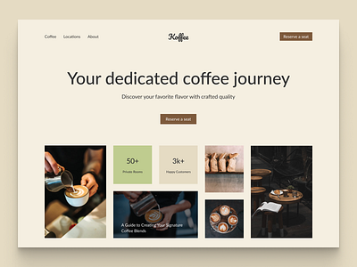 Coffee Shop Landing Page Hero coffee coffee shop design hero hero section home page landing page ui ui design web design