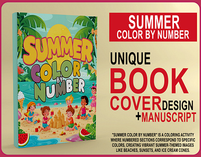 Summer Color By Number Book Cover Design bike logo design blank comic cover blank comic desgin book cover design book covers caregivers logbook clean cover design color by number coloring cover design for kdp covers design kdp book cover kdp book design kdp books cover kids book design social media post spring summer summer summer crossword summertime