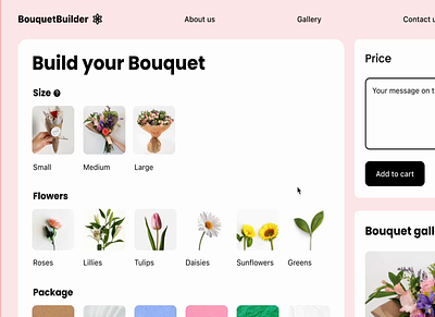 Daily UI 033 - Customize Product Interactive Prototype animation constructor customize daily ui design figma figma community flower shop flowers interactive components interactive prototype motion prototype ui ui design ux ux design webdesign