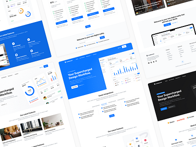 Landing Pages - Lookscout Design System clean design landing page layout lookscout saas ui user interface ux webpage website