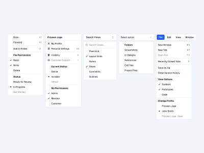 Dropdowns, Select Menu, Combobox context design dropdown list menu menubar minimal saas select ui web design