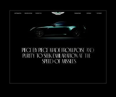 Aston Martin. DB12. Landing. animation design figma landing ui