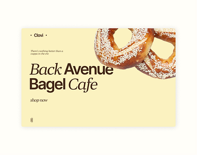 Bagel cafe landing page hero section exploration