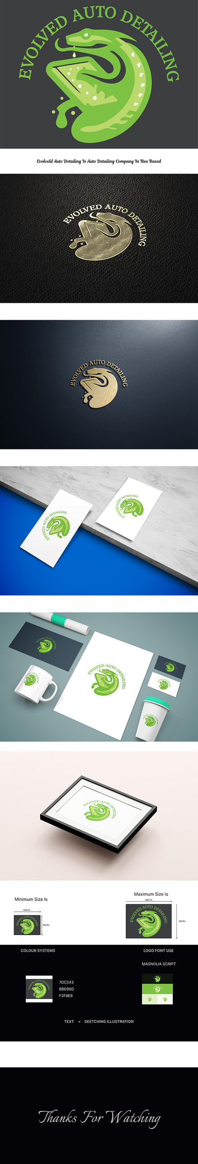 Evolved Auto Detailing mockup branding company logo graphic design logo