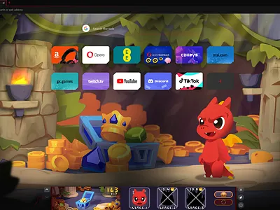 MSI x Opera GX MOD 2d 3d animation art branding character characterdesign concept design gameart graphic design illustration lucky mod msi operagx ui vfx