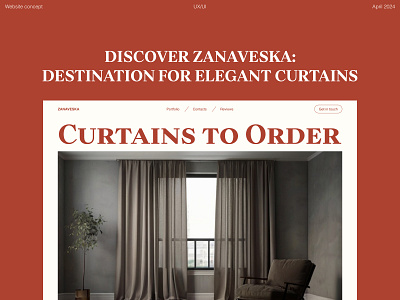 Landing page for curtains store branding design designer figma graphic design landing landing page photoshop store ui ui design user interface ux uxui web design website