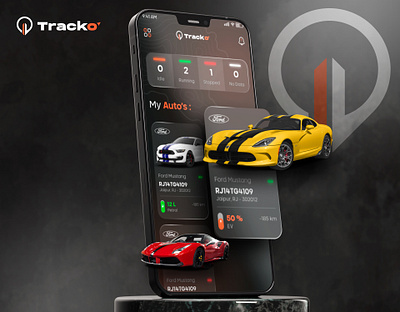 Tracko : Vehicle Tracking App UI | App Design | UI UX Design app app design car app dark ui design mobile app ui ui design ui ux design uiux ux vehicle tracking app website