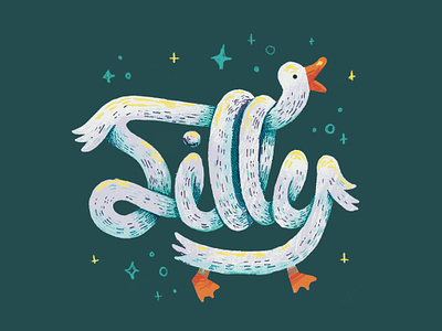 Silly Goose 🪿 animals goose illustration lettering quirky silly silly goose texture whimsy