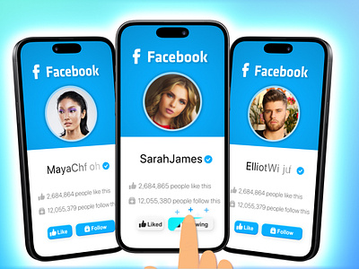 🔥 Facebook 3D Phone Animation - Like and Follow Call to Action 3d after effects animation branding call to action design facebook follow motion graphics online marketing page profile social media