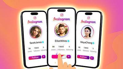 🔥 Instagram 3D Phone Animation - Follow Call to Action 3d after effects animation branding call to action design follow instagram motion graphics online marketing page phone profile smartphone social media