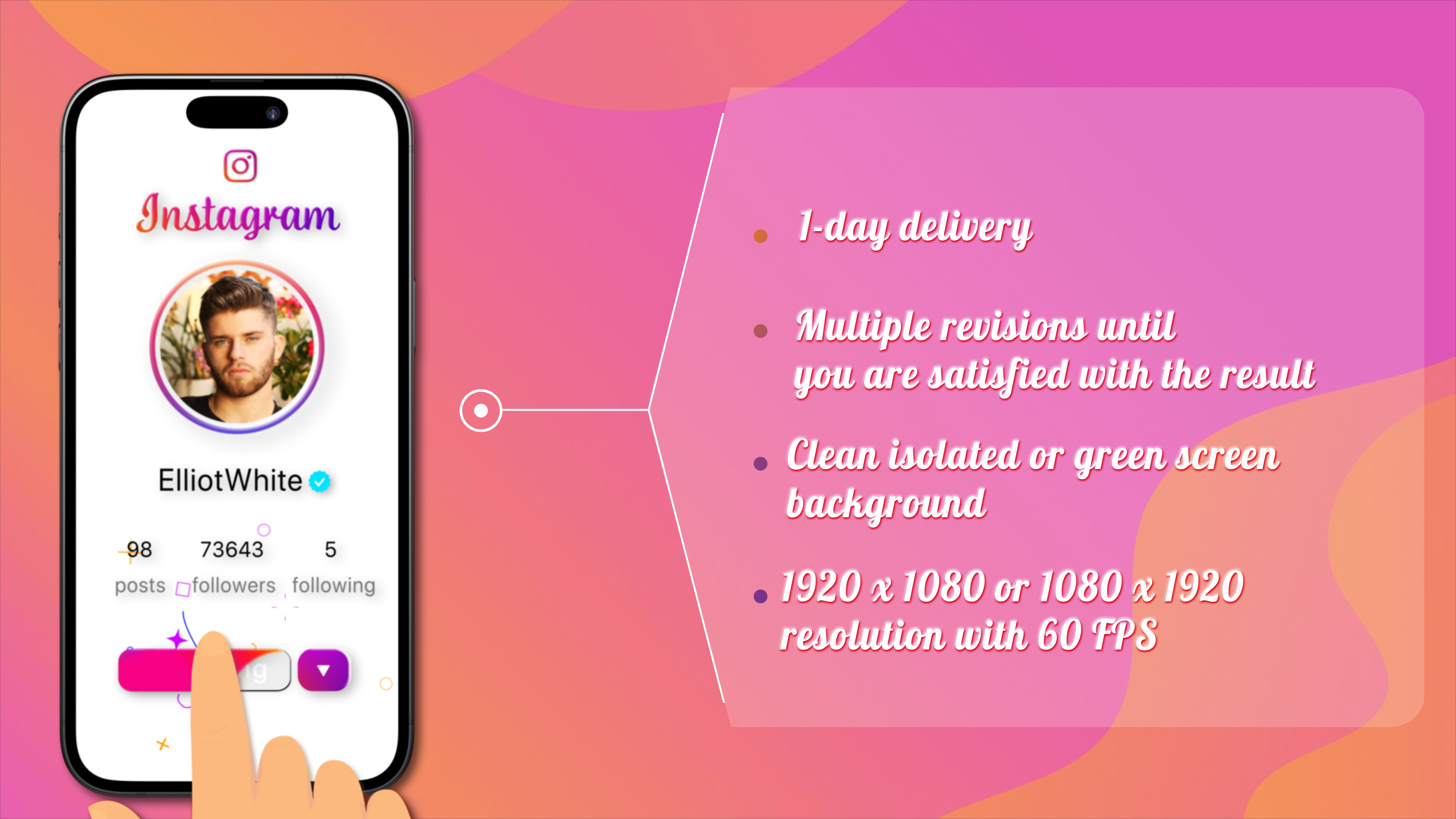 Example of Instagram 3D Phone Follow Animation