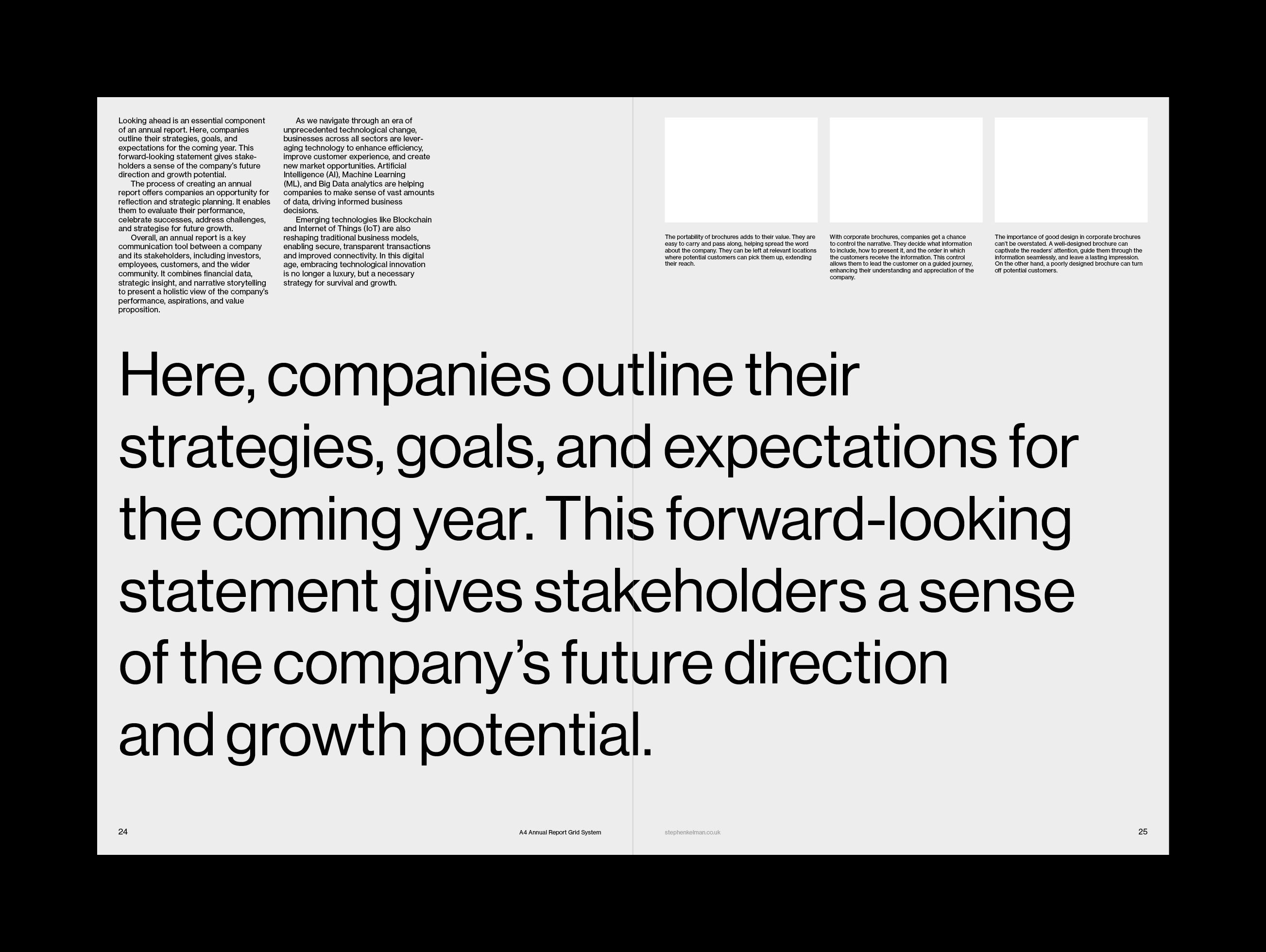A4 Annual Report Grid System for Adobe InDesign by Stephen Kelman on ...