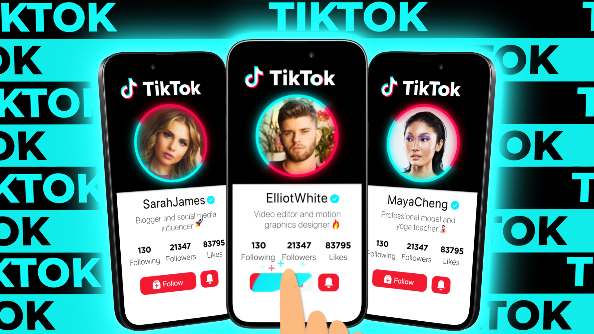 🔥 TikTok 3D Phone Animation - Follow Call to Action 3d after effects animation branding call to action channel design follow illustration motion graphics online marketing page phone profile smartphone social media tiktok