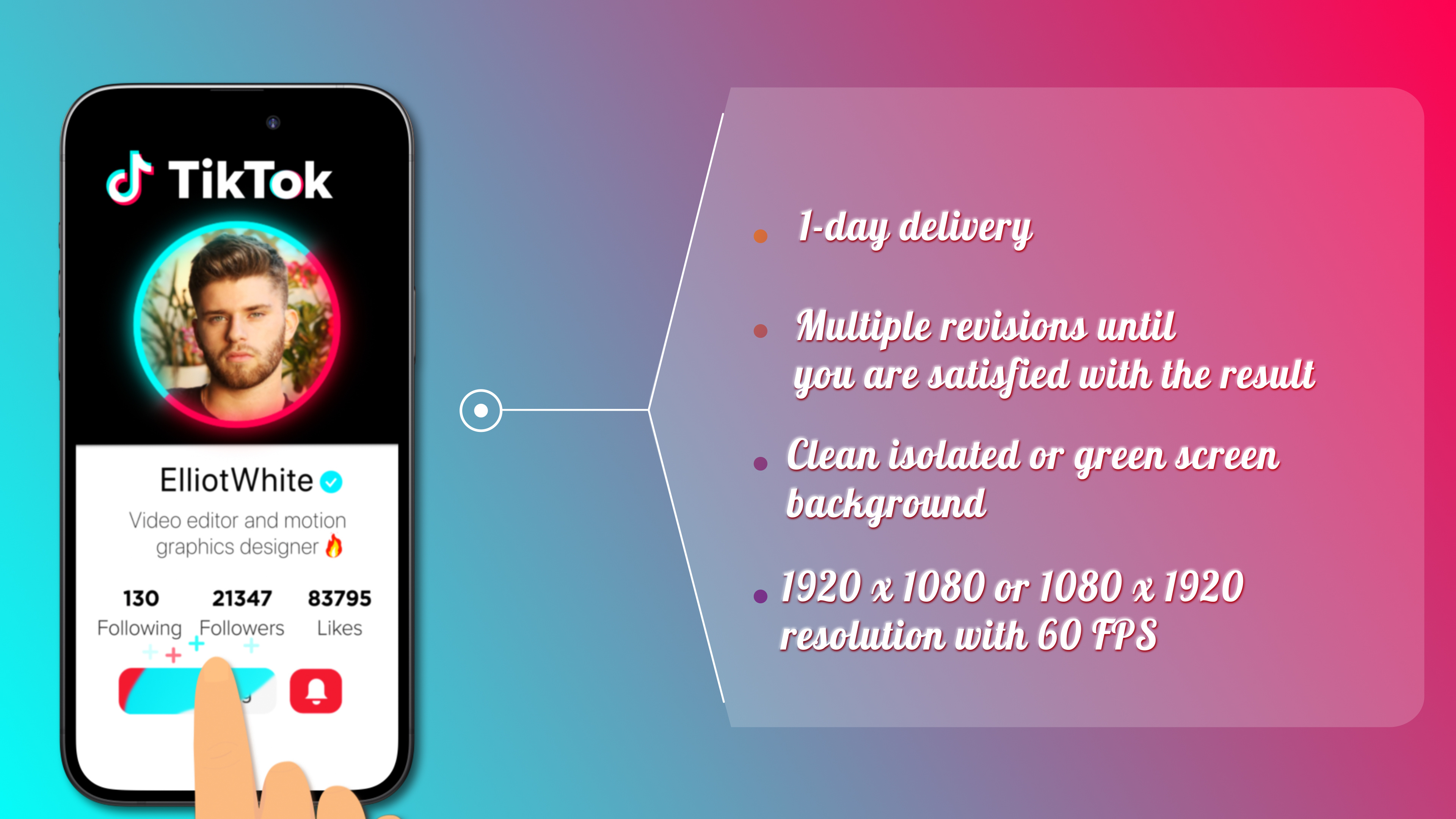 Example of Tik Tok 3D Phone Follow Animation