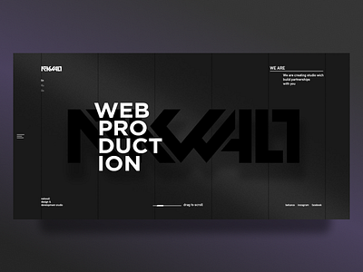 Hero page Nekwall web production black fonts heropage homepage studio ui webdesign