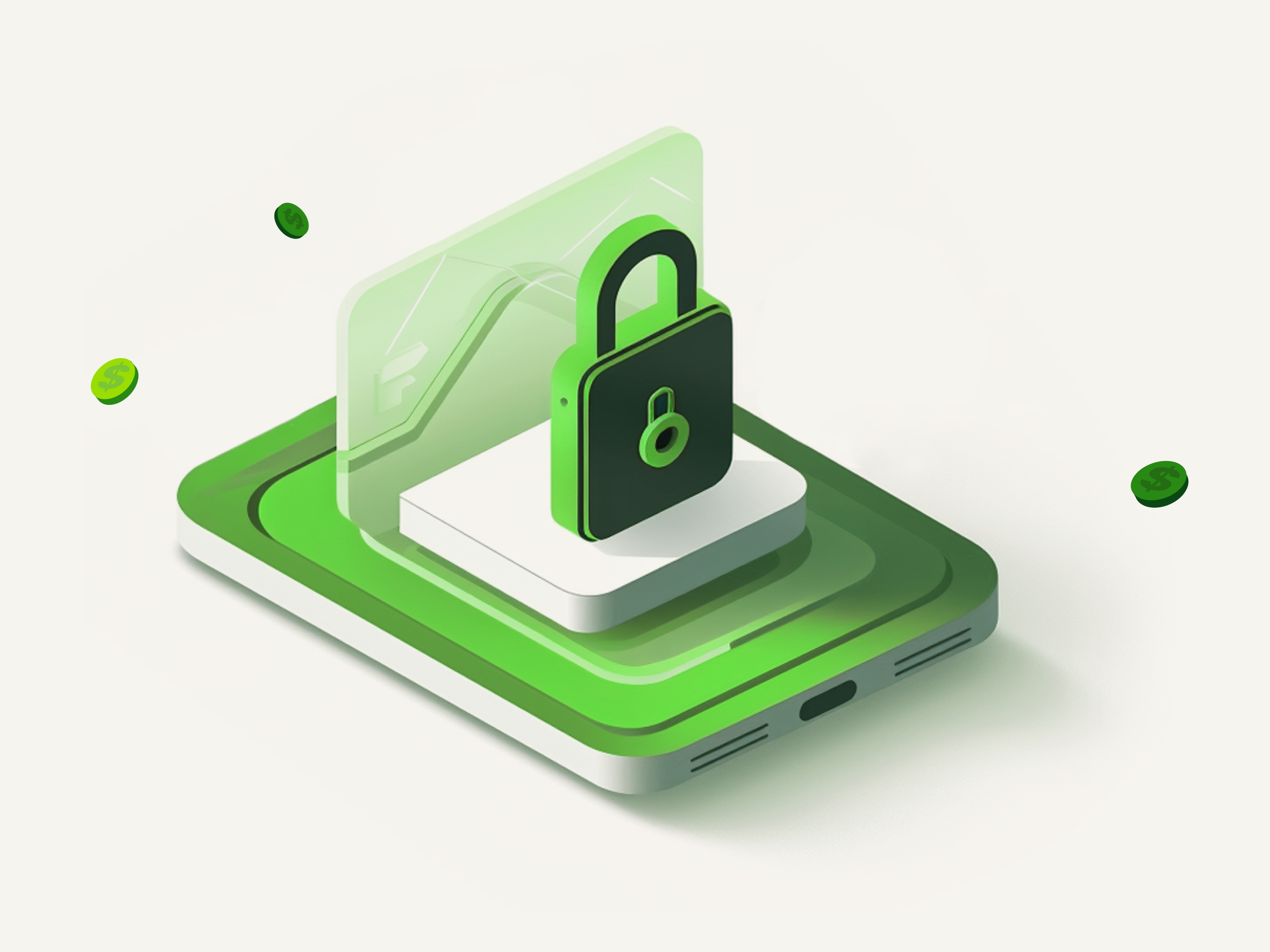 On-Brand AI Illustration: Security ai ai illustration discounts figma fintech graphic design illustration isometric midjourney neon green on brand security trucking user experience