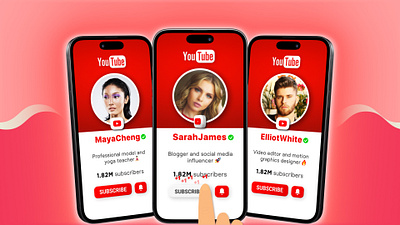 🔥 YouTube 3D Phone Animation - Custom Subscribe Call to Action 3d after effects animation branding call to action channel custom design follow freelance illustration motion graphics online marketing page phone profile smartphone social media subscribe youtube