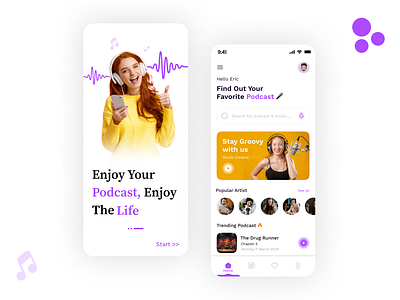 Podcast Mobile App UIUX app app design audio clean dark ui design graphic design minimal mobile mobile app mobile app design mobile ui music podcast podcast app podcasting streaming ui ux