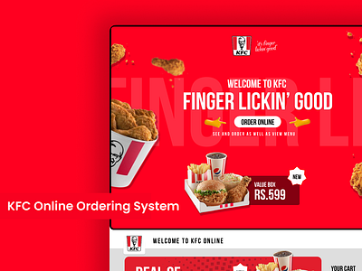 KFC Online Ordering System UI branding careem landing page case study dashboard design food dashboard graphic design kfc online kfc ui kfx ux logo ui vector