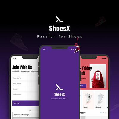 ShoesX adidas app design graphic design mobile app nike shoes sports ui ui design uiux ux ux design