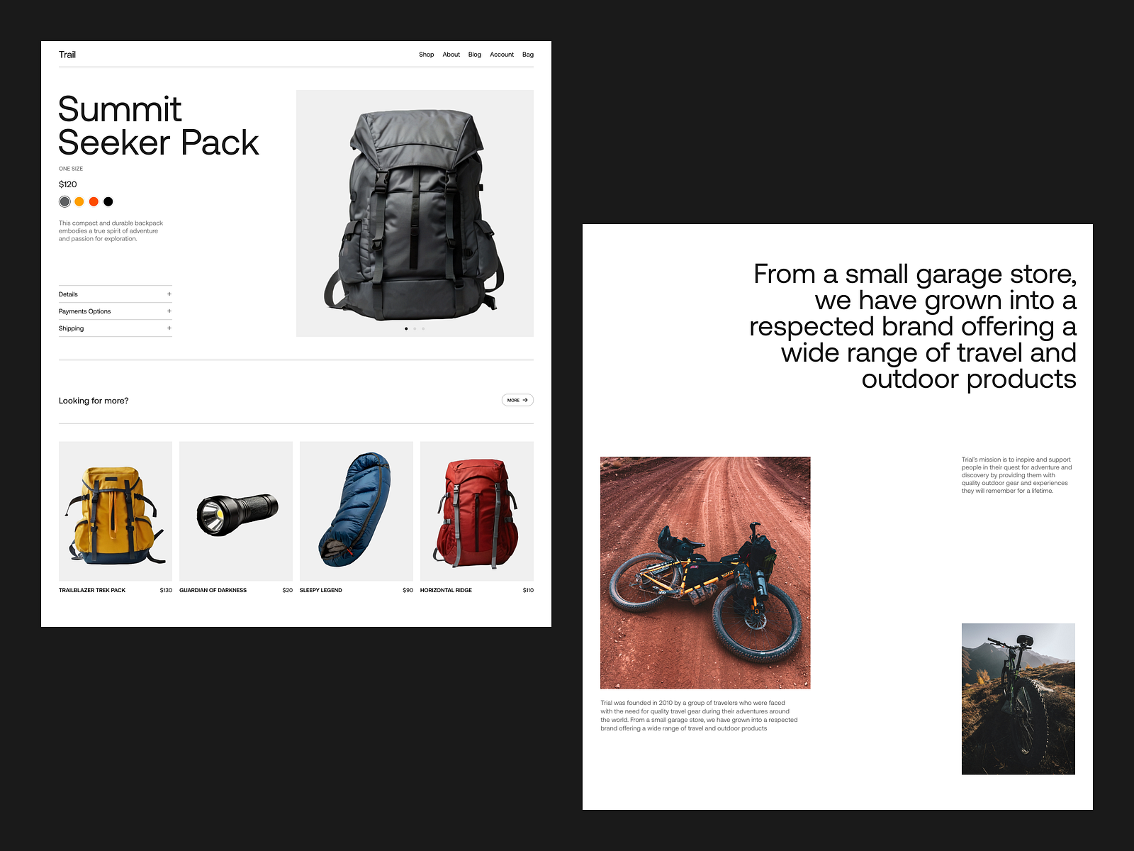 Tourism Gear Ecommerce Product Page by tubik UX for tubik on Dribbble