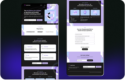 AI Content Platform's Landing Page design landing page ui ux webdesign