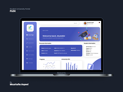 FLEX - Student University Portal (Dashboard) branding case study design graphic design student portal dashboard ui un university portal ux