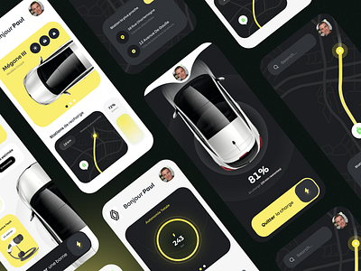 Mobile Application Prototype for Electric Vehicle design ev mobile mobile application responsive ui ux