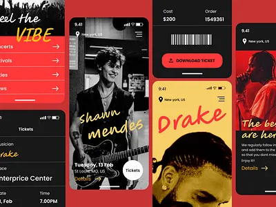 Music concert website branding ui