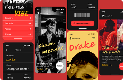 Music concert website branding ui