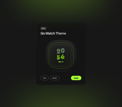 Go Watch Theme app design figma product design ui ux watch