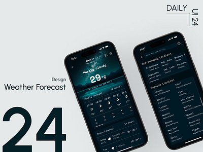 Day 24: Weather Forecast daily ui challenge microcopy mobile app design ui design user experience user interface visual design weather forecast screen design