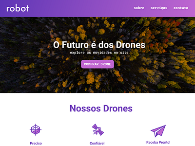Robot - Página sobre Drones branding graphic design product design ui