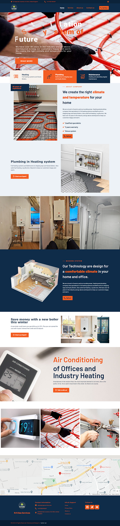 Heating & Plumbing Website heating plumbing website wordpress website