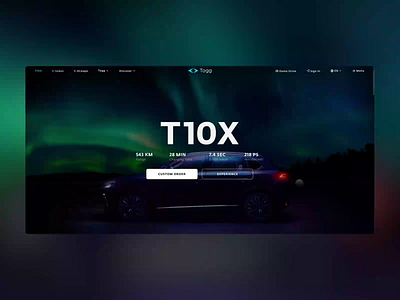 TOGG Website Car Details animation car details design interaction design interface motion prototype togg ui ux