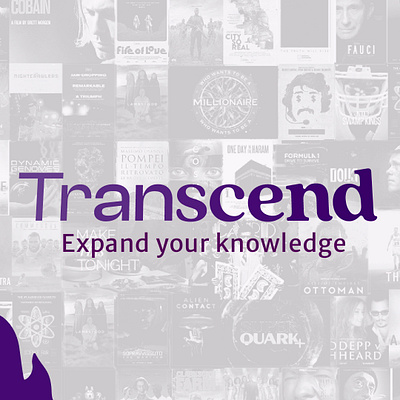 Transcend - Brand Identity for a Docuplatform brand identity branding graphic design logo logo design logotype mockup purple logo streaming platform logo visual design visual identity wordmark