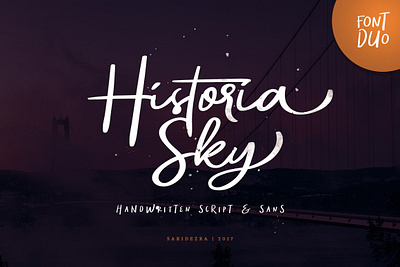 Historia Sky - Font Duo display font duo handwritten sans handwritten script historia sky font duo quote sans script signature sky