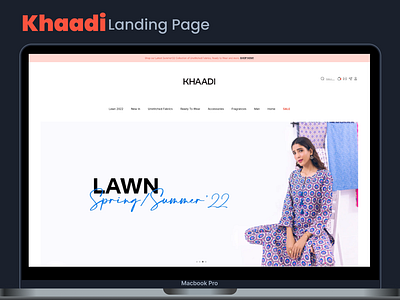 Khaadi Landing Page UI branding case study clothing brand ui design ecmmerce ui graphic design khaadi landing page ui ux