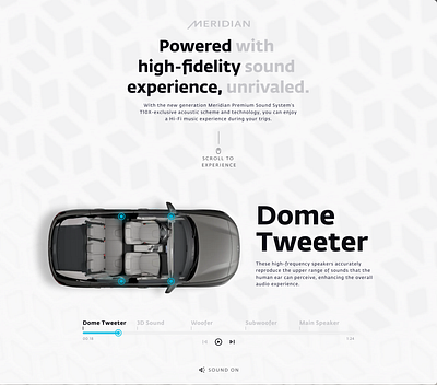 TOGG Website Sound System Section animation car details design experience interaction interface motion prototype togg ui ux