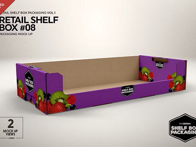 Retail Shelf Box 04 Packaging Mockup box boxes branding cardboard carrier corrugated display grocery holder package packaging packets perforated products sachet shelf supermarket