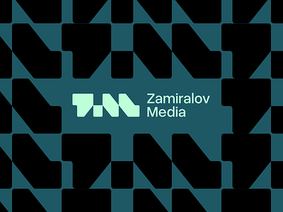 Zamiralov Media — Logo anogramm bold branding brutal brutalism dark geometric geometry graphic design green grotesk identity logo minimailistic minimal tile typography