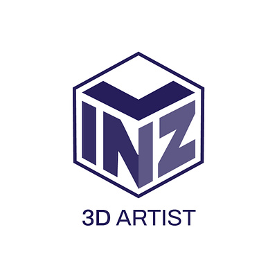 Vinz - 3D Artist Logo 3d artist logo brand identity branding graphic design isometric logo logo logo a logo design