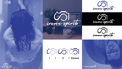 Irene Spirito Photos - Logo blu logo brand identity branding camera logo logo logo design photographer logo