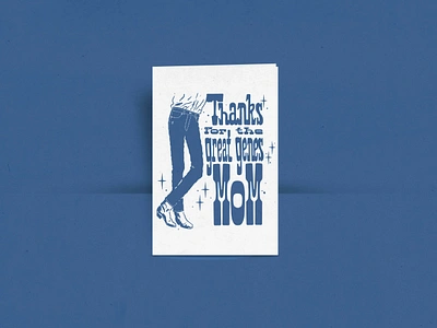 Thanks for the great genes Mom! artist cards cowboy art greetings card hand drawn illustration lettering letterpress levies levis denim procreate seattle illustrator sparkel vintage illustration