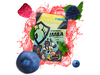 Карточка товара blackberry blueberry card product energy drink graphic design imba imba energy raspberries