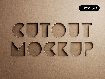 Minimalist Cut Out Mockup carved carving craft cut cutout download effect free freebie logo logotype mockup paper pixelbuddha psd realistic scissors template text texture