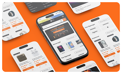 Electronics E-commerce⎜Case Study design e commerce electronics orange store typography ui ux web design