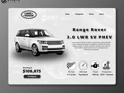 SUV company landing page hero image app design car design range rover suv ui user experience user interface ux uxui web design