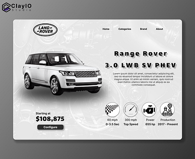 SUV company landing page hero image app design car design range rover suv ui user experience user interface ux uxui web design