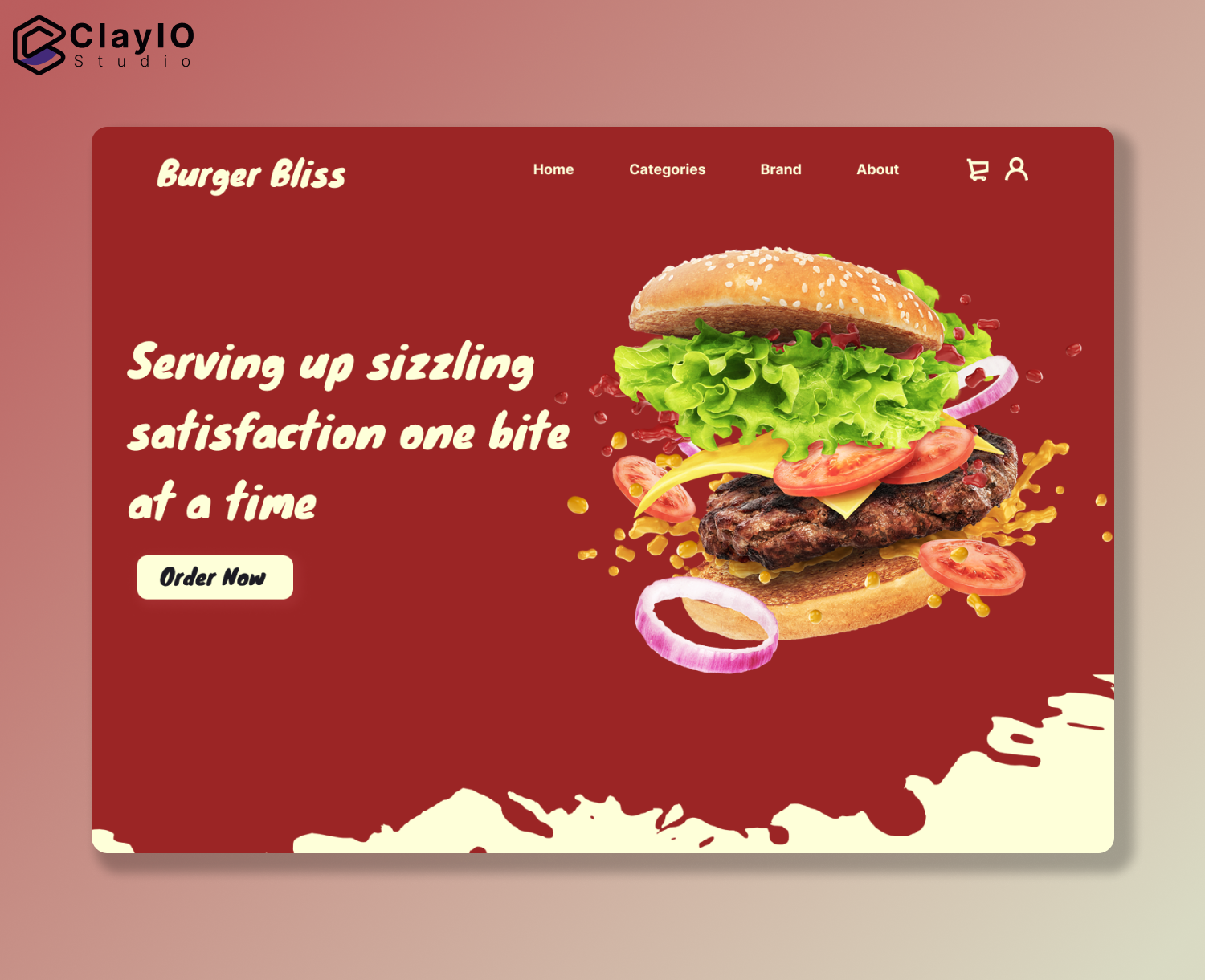 Burger shop landing page hero image by sarbojit sen on Dribbble